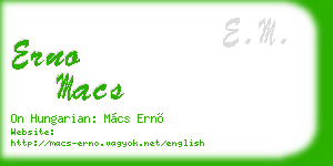 erno macs business card
