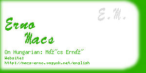 erno macs business card